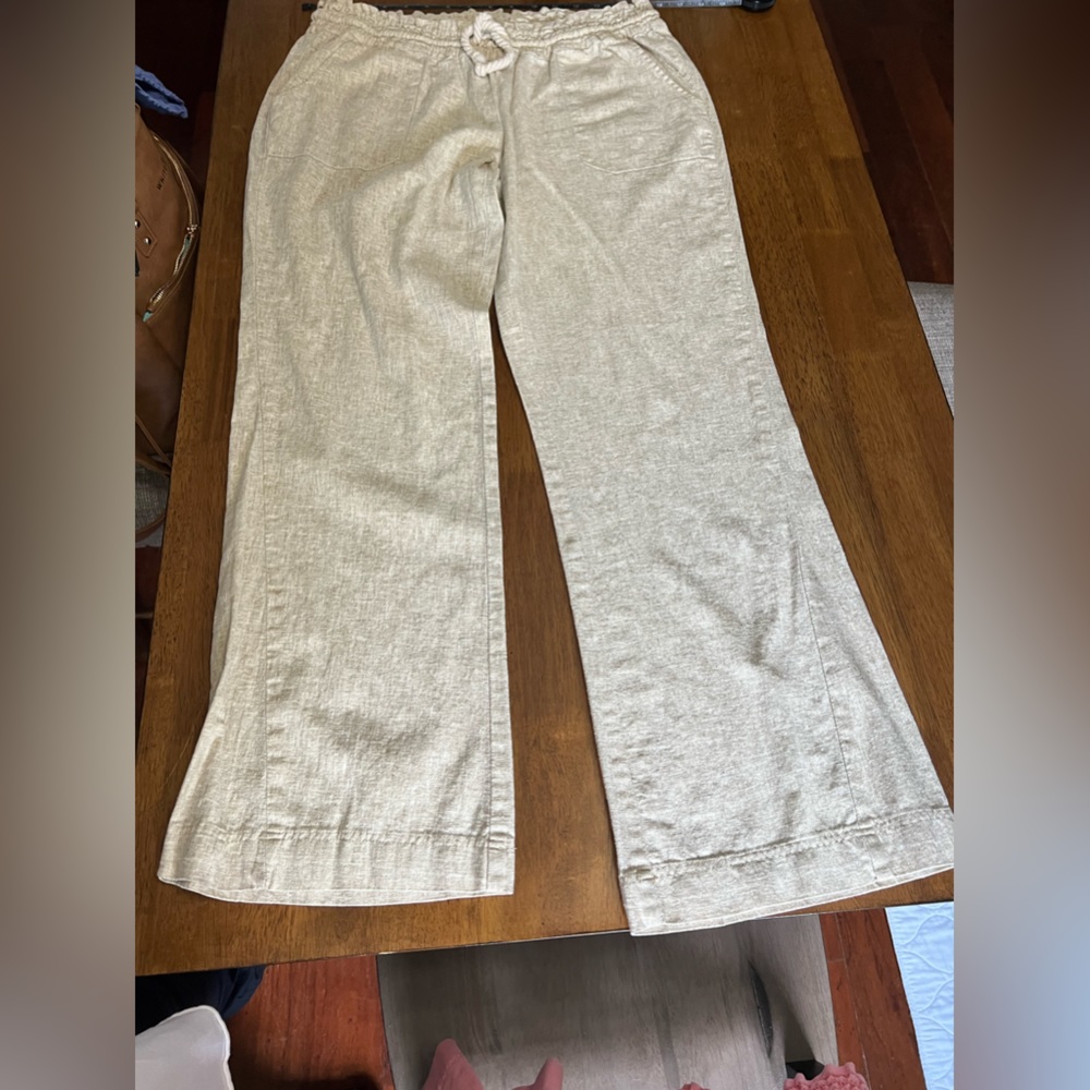 Roxy Women's Wide Leg Pants in Light Beige/Cream